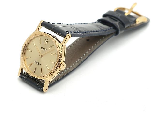 Rolex Orologio Cellini Gold Piccolo da Donna in Oro e Pelle, Manuale Blu - vista 14