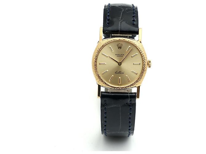Rolex Orologio Cellini Gold Piccolo da Donna in Oro e Pelle, Manuale Blu - vista 16