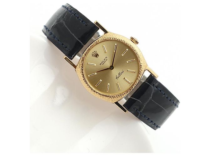 Rolex Orologio Cellini Gold Piccolo da Donna in Oro e Pelle, Manuale Blu - vista 21