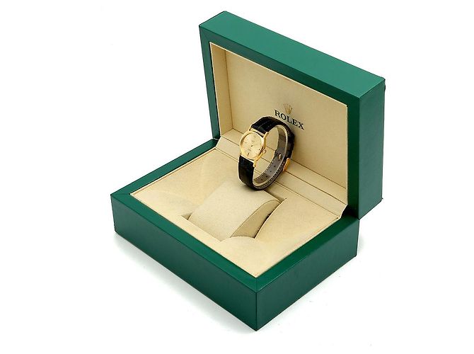 Rolex Orologio Cellini Gold Piccolo da Donna in Oro e Pelle, Manuale Blu - vista 25