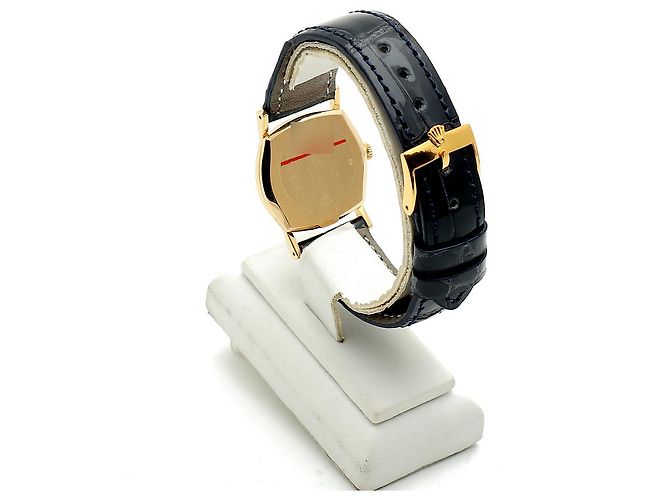 Rolex Orologio Cellini Gold Piccolo da Donna in Oro e Pelle, Manuale Blu - vista 5