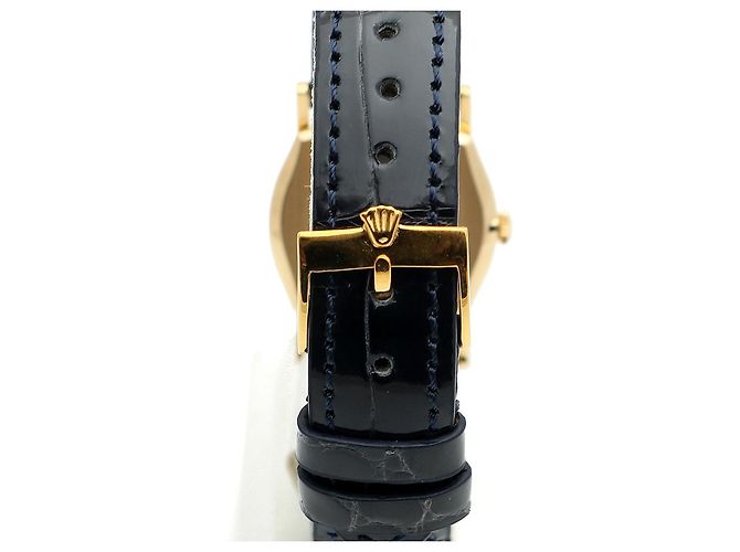 Rolex Orologio Cellini Gold Piccolo da Donna in Oro e Pelle, Manuale Blu - vista 7