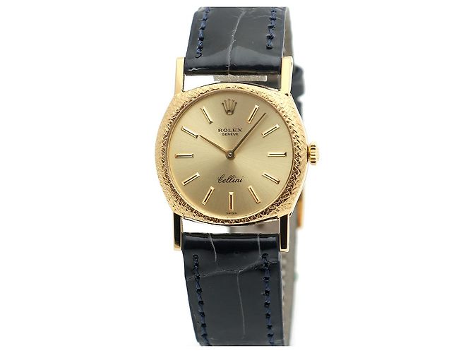 Rolex Orologio Cellini Gold Piccolo da Donna in Oro e Pelle, Manuale Blu - vista 8