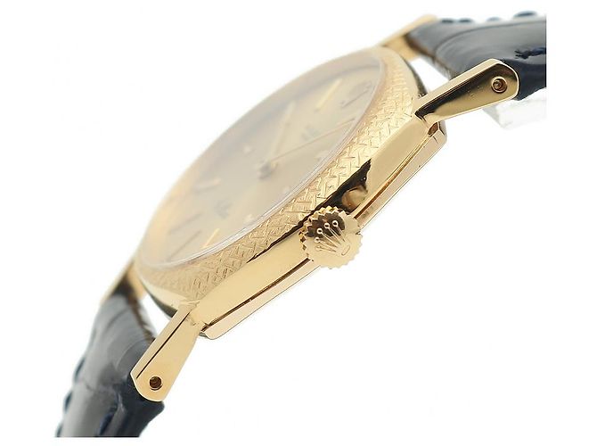 Rolex Orologio Cellini Gold Piccolo da Donna in Oro e Pelle, Manuale Blu - vista 9