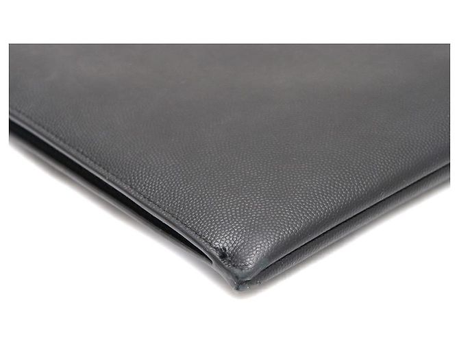 Saint Laurent Grande pochette in Monogram Caviar Nero - vista 15