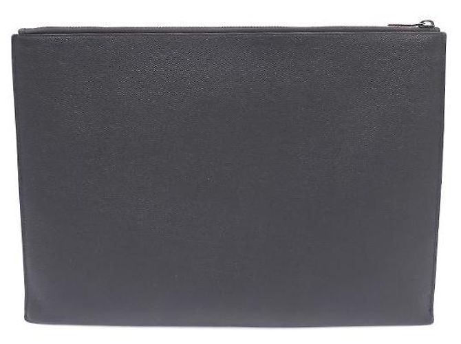 Saint Laurent Grande pochette in Monogram Caviar Nero - vista 3
