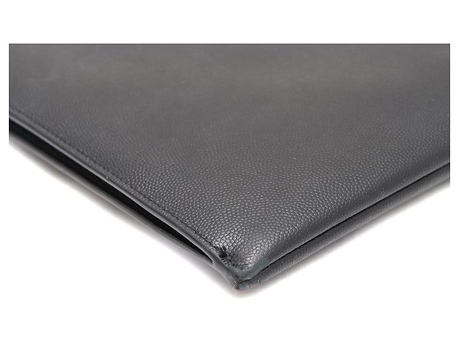 Saint Laurent Grande pochette in Monogram Caviar Nero - vista 6