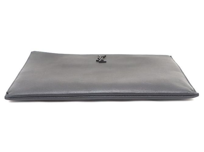 Saint Laurent Grande pochette in Monogram Caviar Nero - vista 7