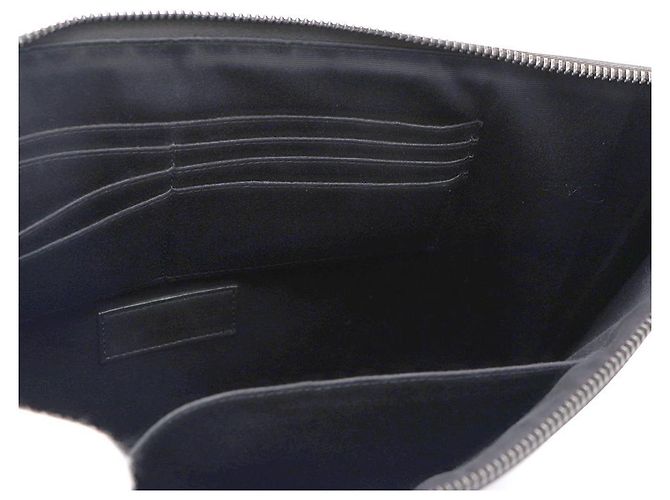 Saint Laurent Grande pochette in Monogram Caviar Nero - vista 8