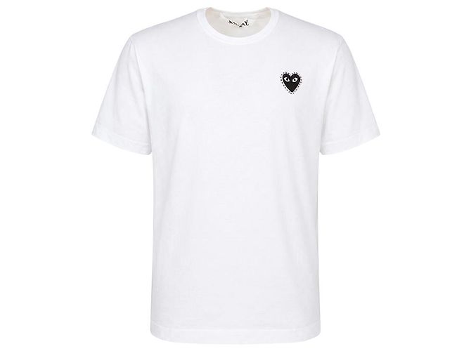 Comme Des Garcons Schwarzes Kurzarm-T-Shirt mit Logo-Strasssteinen AX - Ansicht 2