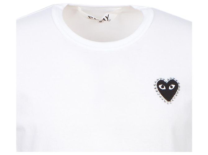 Comme Des Garcons Schwarzes Kurzarm-T-Shirt mit Logo-Strasssteinen AX - Ansicht 4