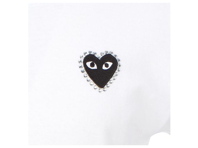 Comme Des Garcons Schwarzes Kurzarm-T-Shirt mit Logo-Strasssteinen AX - Ansicht 5