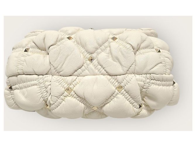 Valentino Piccola borsa a tracolla Diamond Quilted Spike Me Bianco - vista 7