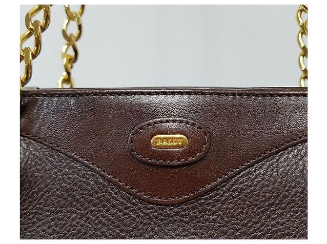 Bally Vintage Schultertasche mit Kette Braun - Ansicht 3