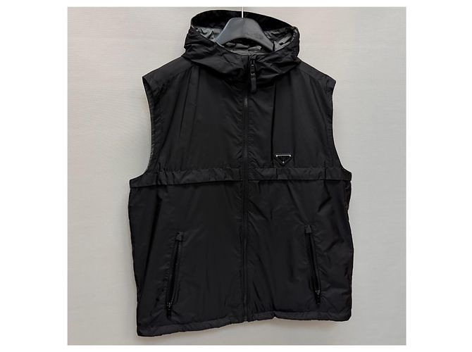 Prada Re-Nylon-Weste mit Dreieckslogo Silber - Ansicht 3