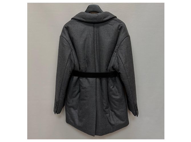 Prada Belted Cashmere Single Padding Jacket Black - view 5