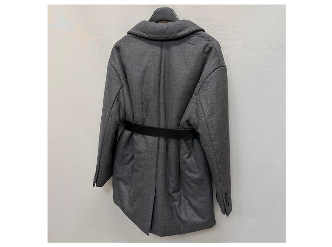 Prada Belted Cashmere Single Padding Jacket Black - view 6