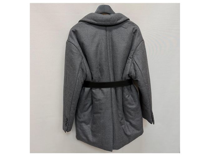 Prada Belted Cashmere Single Padding Jacket Black - view 7