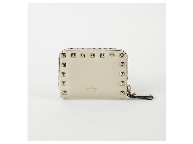 Valentino Ivory Leather Rockstud Card Wallet - view 3