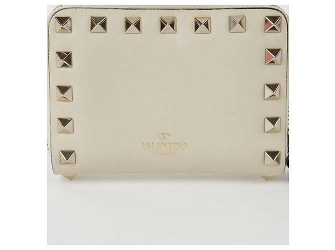 Valentino Ivory Leather Rockstud Card Wallet - view 4