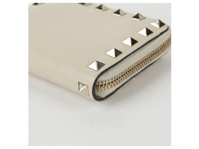 Valentino Ivory Leather Rockstud Card Wallet - view 8