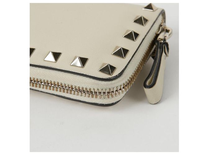 Valentino Ivory Leather Rockstud Card Wallet - view 9