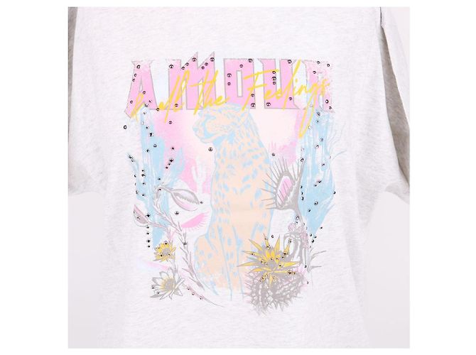 Zadig & Voltaire Camiseta gris con estampado de guepardo para mujer Castaño - vista 2