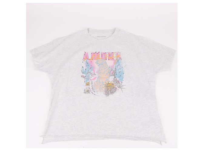 Zadig & Voltaire Camiseta gris con estampado de guepardo para mujer Castaño - vista 6