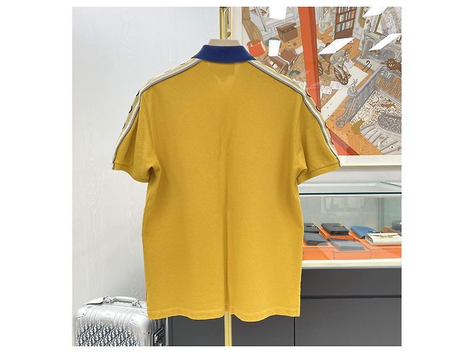 Gucci Polo aus Baumwolle mit GG-Bordüren-Details Golden - Ansicht 5