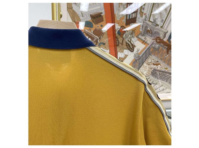 Gucci Polo aus Baumwolle mit GG-Bordüren-Details Golden - Ansicht 6
