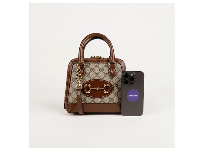 Horsebit 1955 Gucci Mini GG Supreme Canvas Horsebit Top Handle Tote Bag Mehrfarben - Ansicht 7