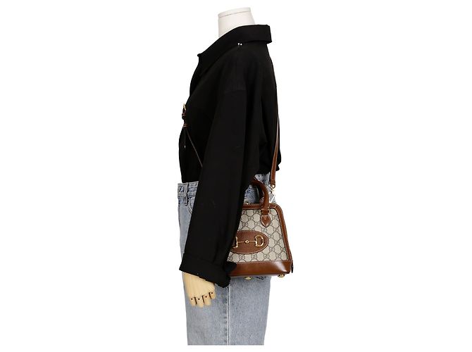Horsebit 1955 Gucci Mini GG Supreme Canvas Horsebit Top Handle Tote Bag Mehrfarben - Ansicht 9