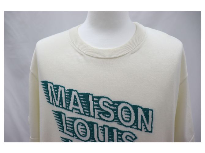Louis Vuitton Maison LV Rundhals Strickpullover Kurzarm T-Shirt Silber - Ansicht 6