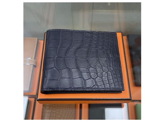 Hermès Crocodile Wani Wallet Navy Multiple colors - view 2