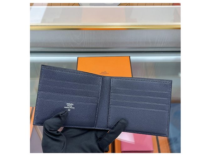 Hermès Crocodile Wani Wallet Navy Multiple colors - view 3