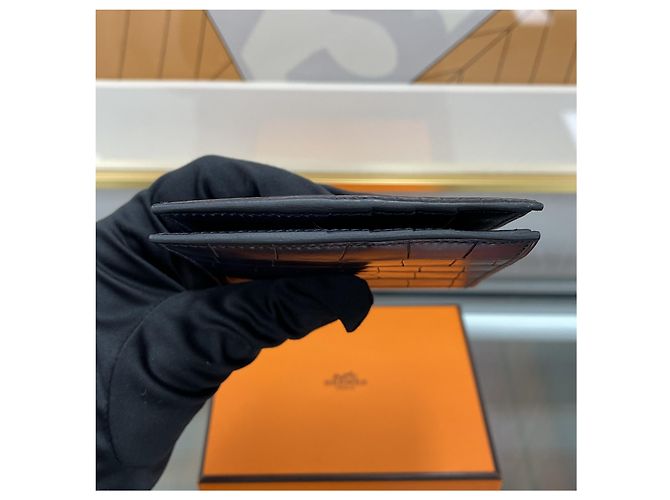 Hermès Crocodile Wani Wallet Navy Multiple colors - view 4