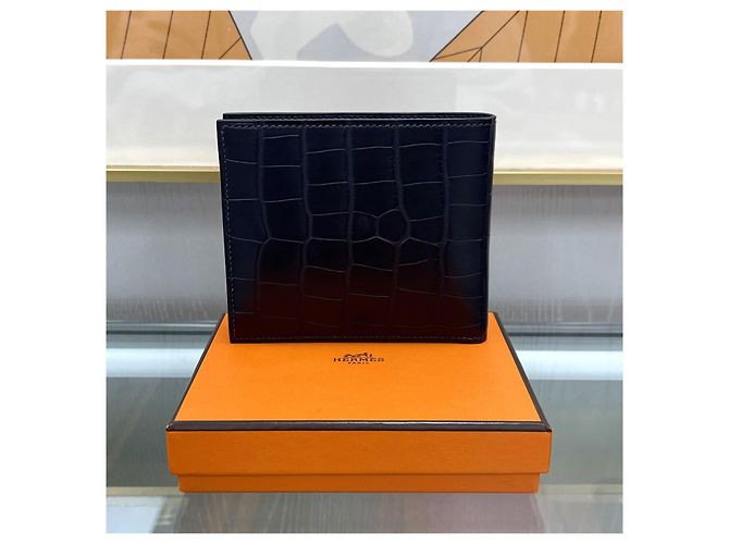 Hermès Crocodile Wani Wallet Navy Multiple colors - view 7