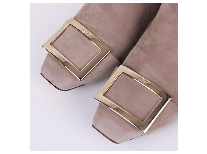 Roger Vivier Botines de ante con baño de oro para mujer Castaño - vista 2