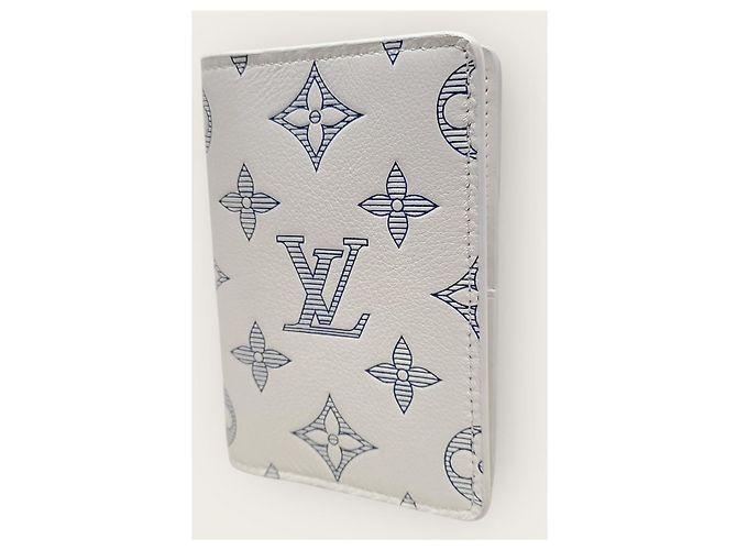 Louis Vuitton White Navy Shadow Monogram Pocket Organizer Card Holder - view 2