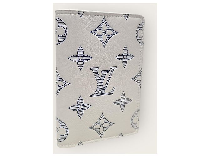 Louis Vuitton White Navy Shadow Monogram Pocket Organizer Card Holder - view 3