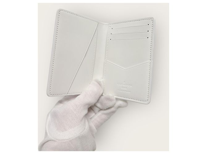 Louis Vuitton White Navy Shadow Monogram Pocket Organizer Card Holder - view 4