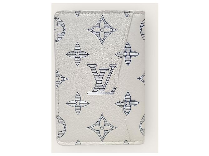 Louis Vuitton White Navy Shadow Monogram Pocket Organizer Card Holder - view 5