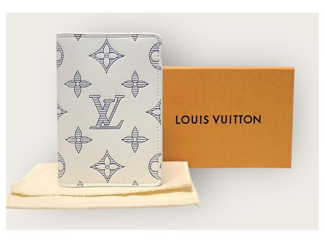 Louis Vuitton White Navy Shadow Monogram Pocket Organizer Card Holder - view 6