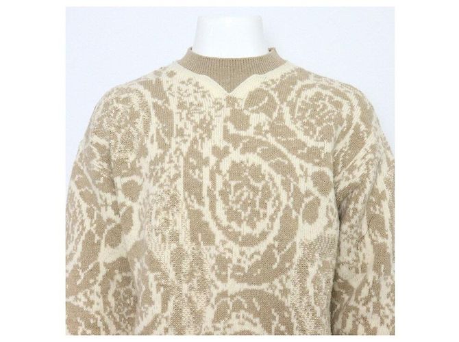 Versace Oversized Strickpullover T-Shirt aus Barocco-Jacquard-Wolle für Herren Mehrfarben - Ansicht 2