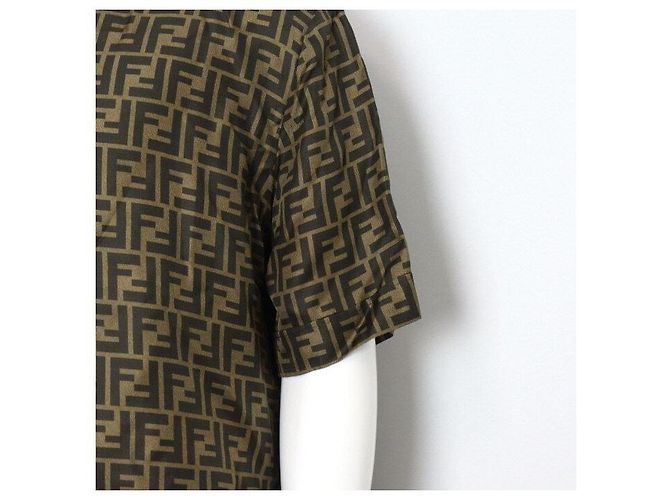 Fendi Linen FF Logo Men's Short Sleeve Shirt - view 3