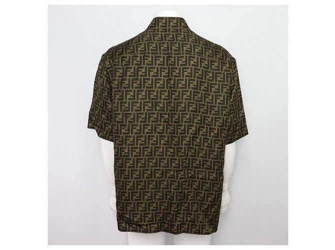 Fendi Linen FF Logo Men's Short Sleeve Shirt - view 4