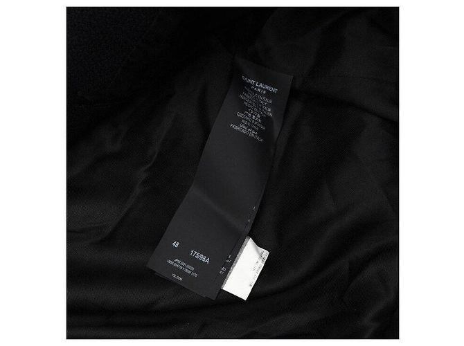 Saint Laurent Giacca Bomber in lana bianca e nera Teddy da uomo - vista 6