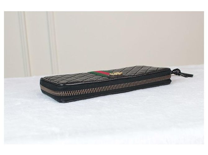 Gucci Portafoglio lungo con zip e trapuntatura Double Web Argento - vista 14