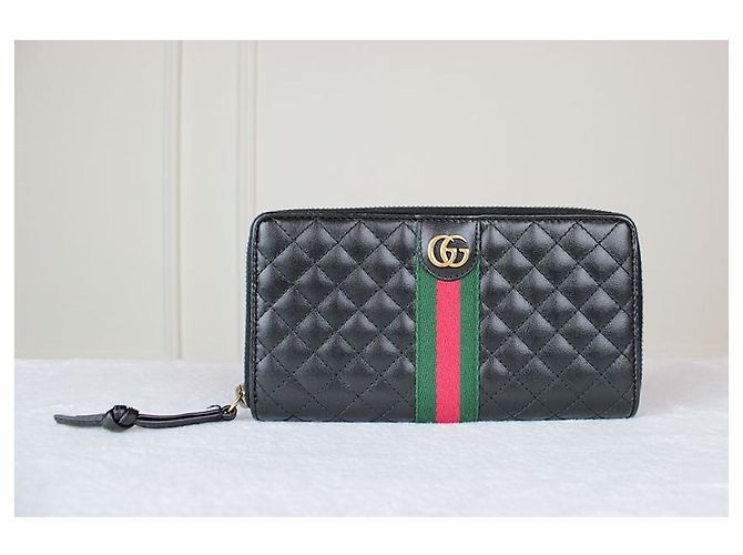 Gucci Portafoglio lungo con zip e trapuntatura Double Web Argento - vista 2