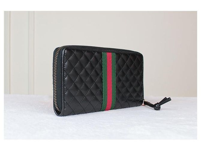 Gucci Portafoglio lungo con zip e trapuntatura Double Web Argento - vista 4